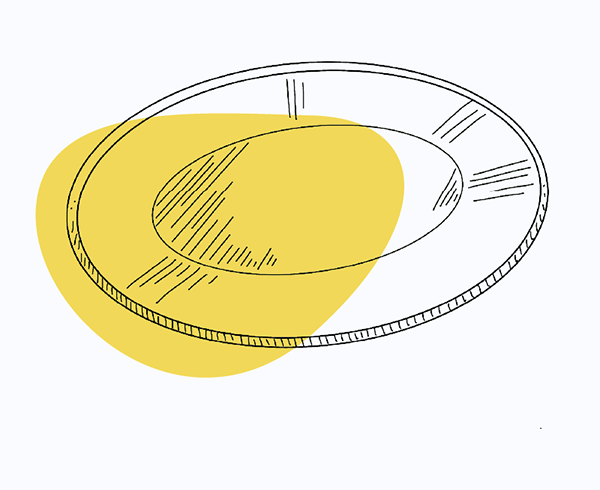 Zeichnung eines Tellers